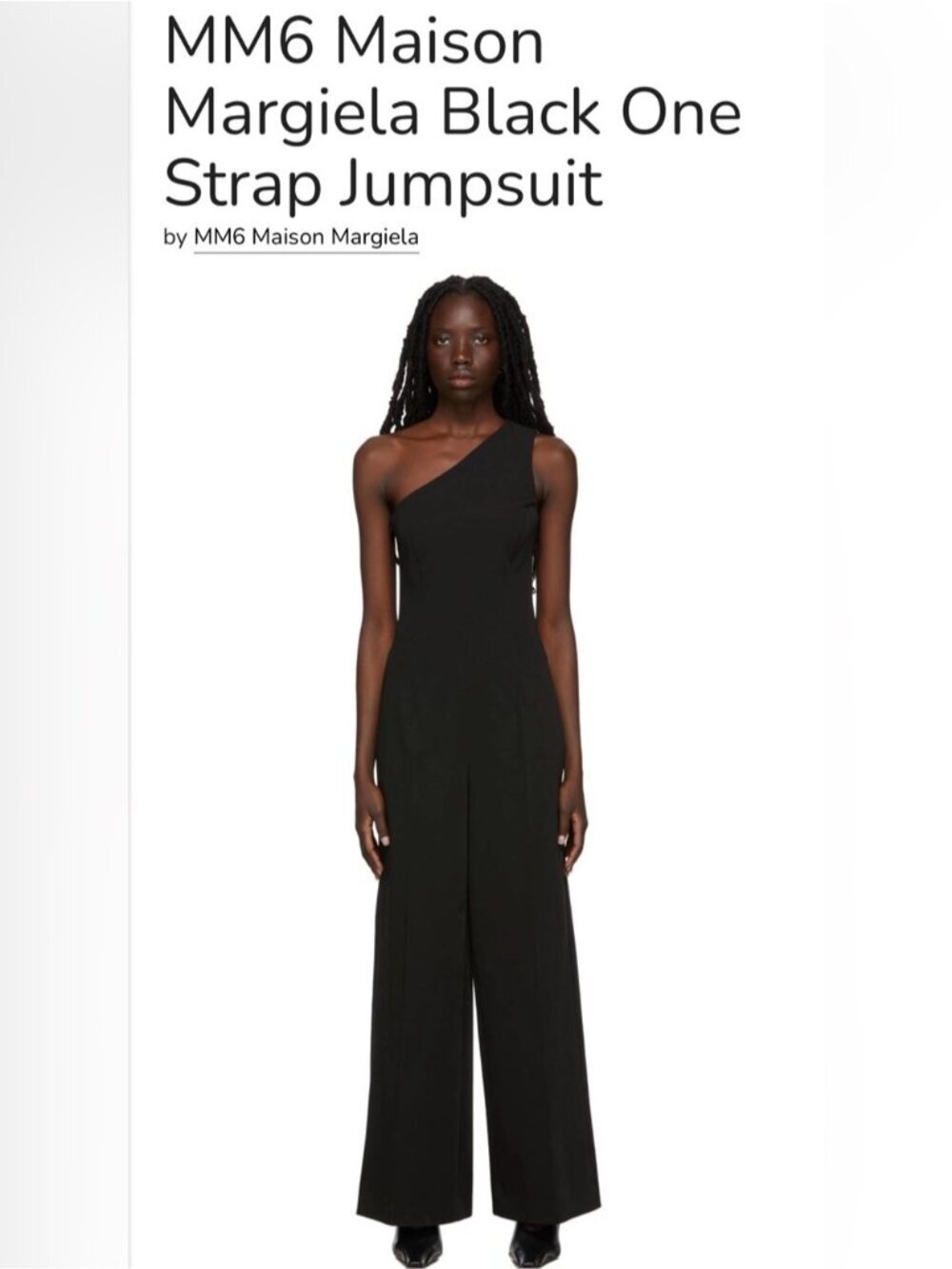 SEASON 24' MM6 Maison Margiela black wide leg one-shoulder jumpsuit new M 42 IT